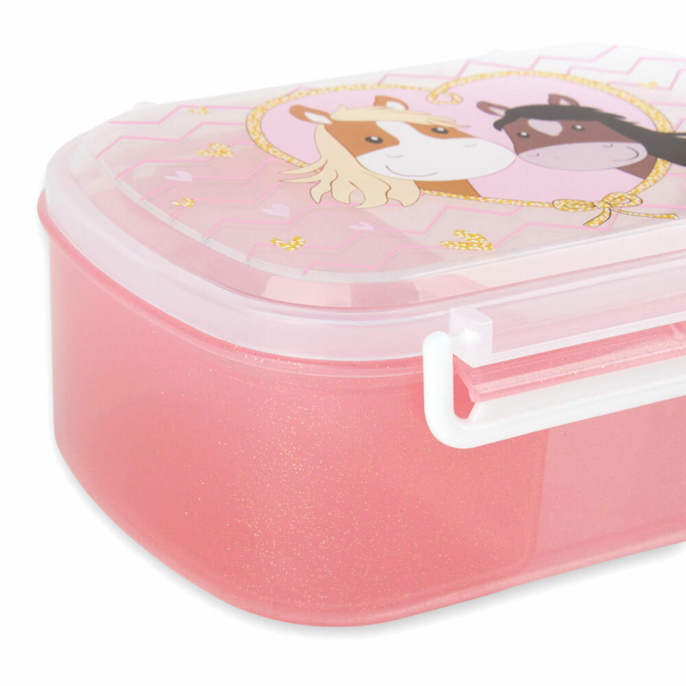 sigikid Pony Love Brotdose, Brotbox, Butterbrotdose, Vesperdose, Kinder, Kunststoff, 17 x 11 cm, Rosa, 25270