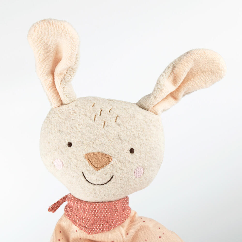 sigikid snuffle cloth rabbit vanilla, security cloth, cuddly cloth, baby cloth, cotton, pink, 39772
