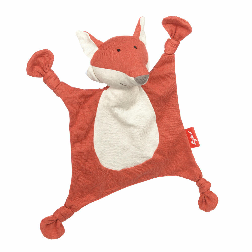 sigikid Jersey-Tuch Fuchs Tiny Tissues, Schnuffeltuch, Schmusetuch, Kuscheltuch, Baumwolle, Orange, 26 cm, 39795