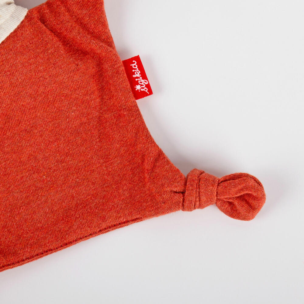 sigikid Mini Jersey-Tuch Fuchs Tiny Tissues, Schnuffeltuch, Schmusetuch, Kuscheltuch, Baumwolle, Orange, 18 cm, 39835
