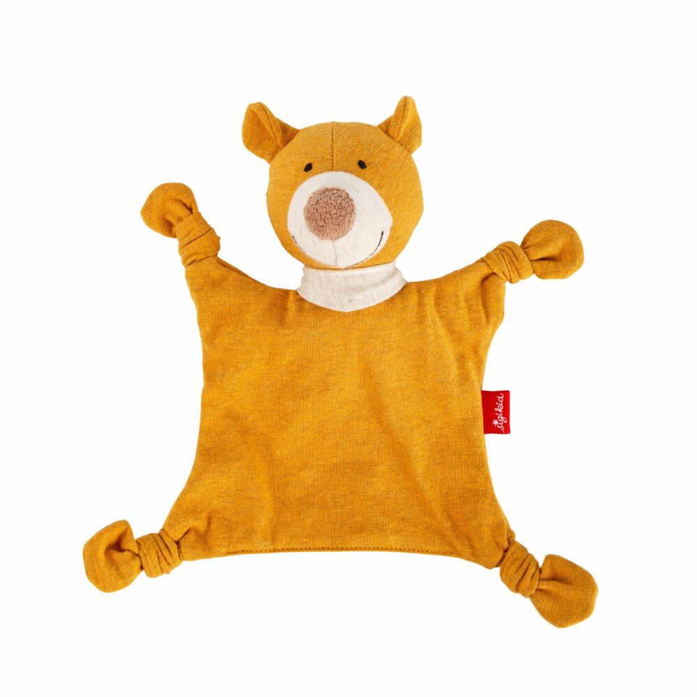 sigikid Mini Jersey-Tuch Bär Tiny Tissues, Schnuffeltuch, Schmusetuch, Kuscheltuch, Baumwolle, Gelb, 18 cm, 39839