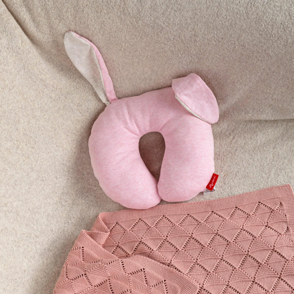 sigikid Nackenkissen Hase Tiny Tissues, Nackenhörnchen, Stützkissen, Kissen, Reisekissen, Kinder, 39842