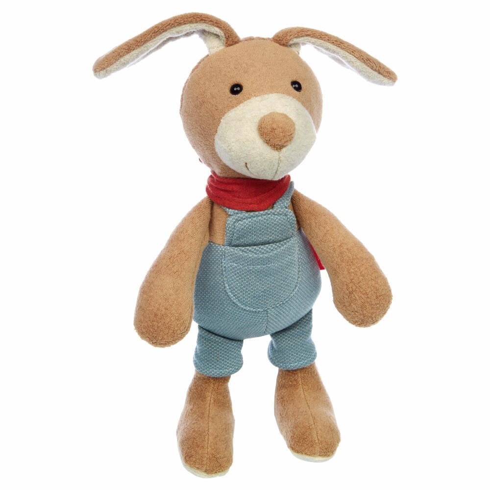 sigikid dungarees rabbit Sweety, soft toy, stuffed toy, cuddly toy, cotton, blue, 30 cm, 39922