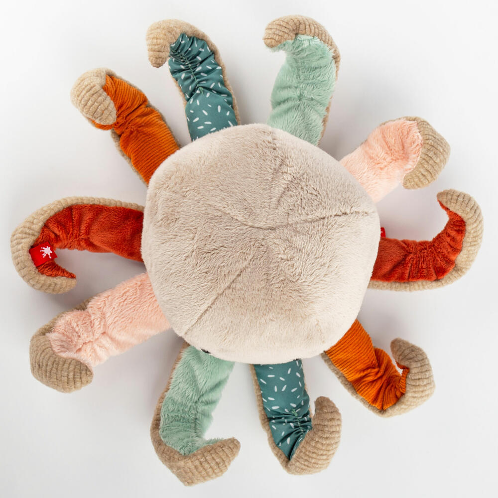 sigikid Patchwork Sweety Octopus Yellow, soft toy, plush toy, cuddly toy, polyester, 26 cm, 43232