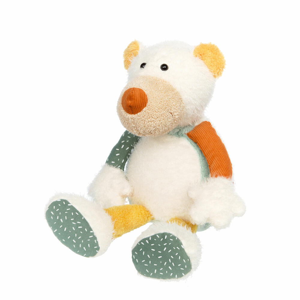 sigikid Patchwork Sweety Polar Bear Yellow, soft toy, plush toy, cuddly toy, polyester, 31 cm, 43235