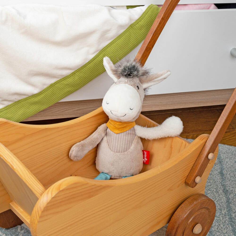 sigikid Patchwork Sweety Donkey Yellow, soft toy, plush toy, cuddly toy, polyester, 31 cm, 43238