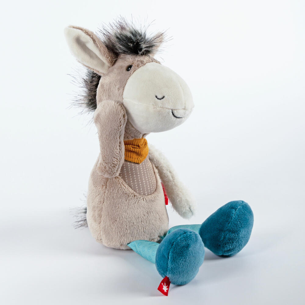 sigikid Patchwork Sweety Donkey Yellow, soft toy, plush toy, cuddly toy, polyester, 31 cm, 43238