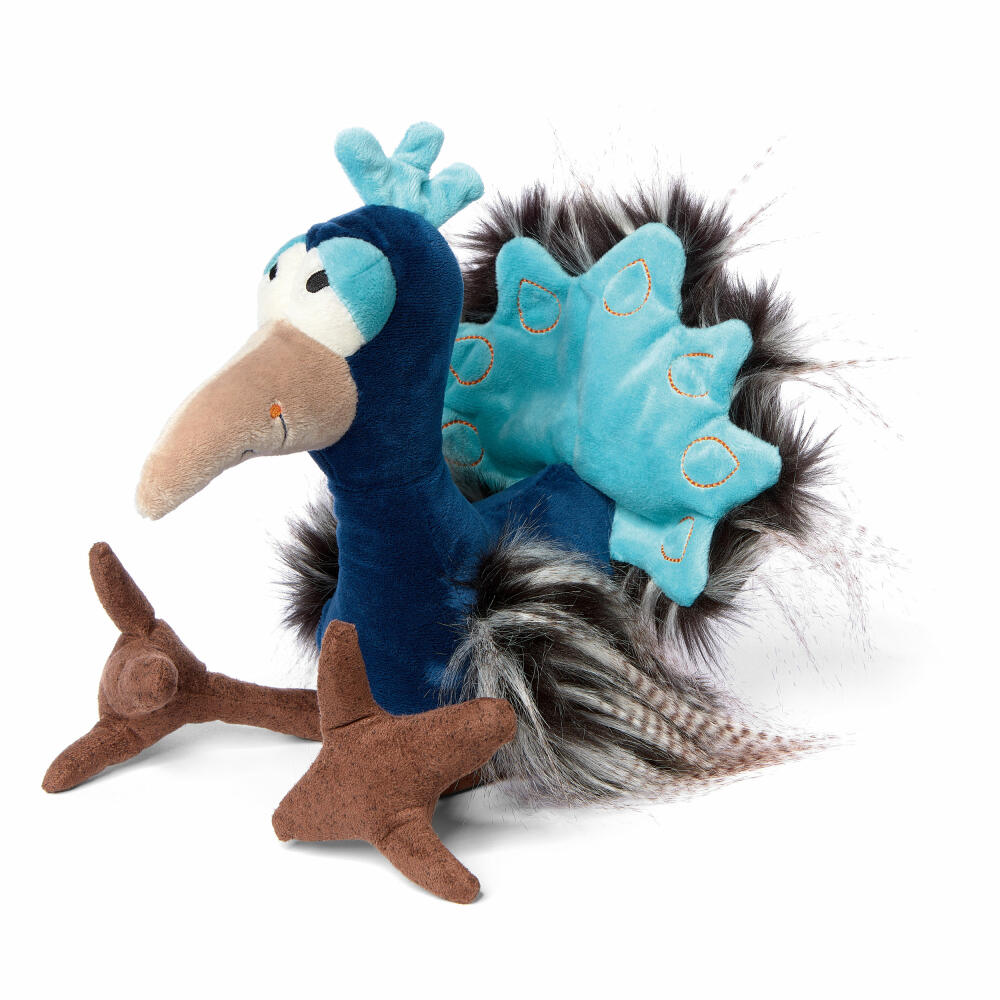 sigikid Pfau Ciao Kikeriki, Kuscheltier, Stofftier, Schmusetier, Blau, 31 cm, 43241