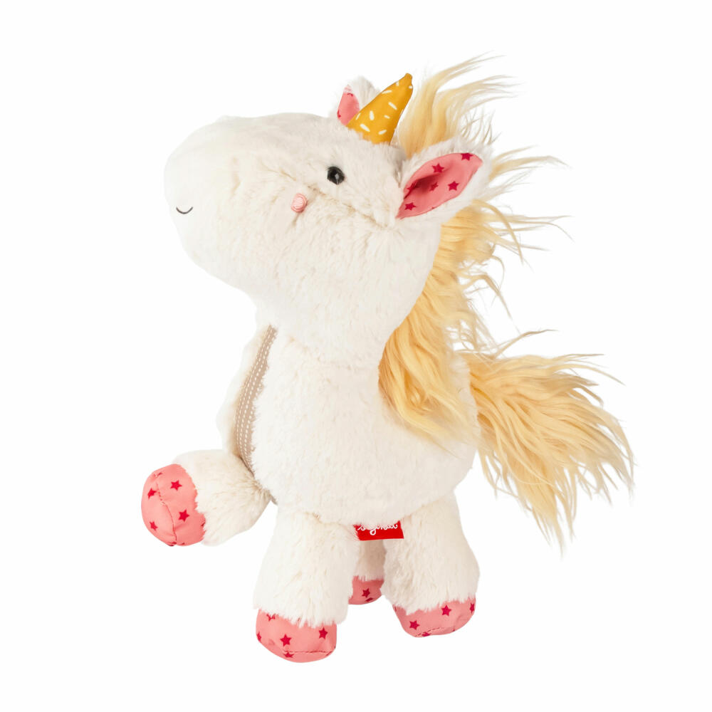 sigikid Patchwork Sweety Einhorn Yellow, Kuscheltier, Plüschtier, Schmusetier, Polyester, 28 cm, 43272