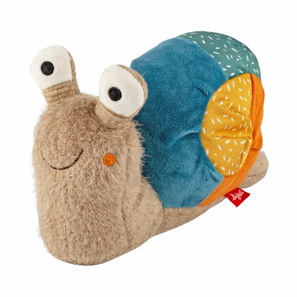 sigikid Patchwork Sweety Snail Yellow, soft toy, plush toy, cuddly toy, polyester, 29 cm, 43282