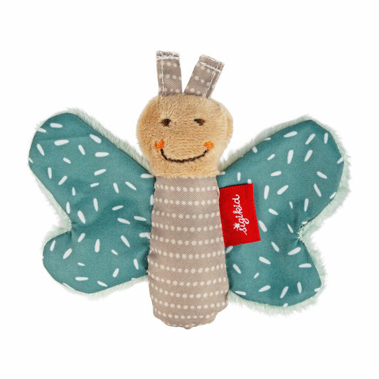 sigikid Red Stars Greifling Schmetterling Yellow Greifspielzeug, Knisterfolie, Polyester, Petrol, 43372
