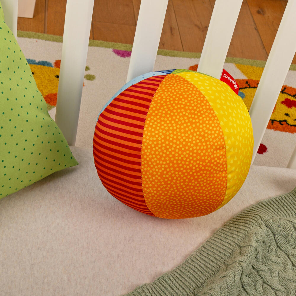 sigikid PlayQ Softball Groß, Stoffball, Spielball, Greifling, Babyspielzeug, Baby Spielzeug, Baumwolle, Ø 19 cm, 49581