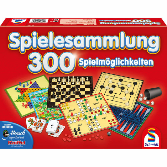 Schmidt Spiele 300er Spielesammlung Rot, Spiele Sammlung, 300 Spielemöglichkeiten, ab 6 Jahren , 49195