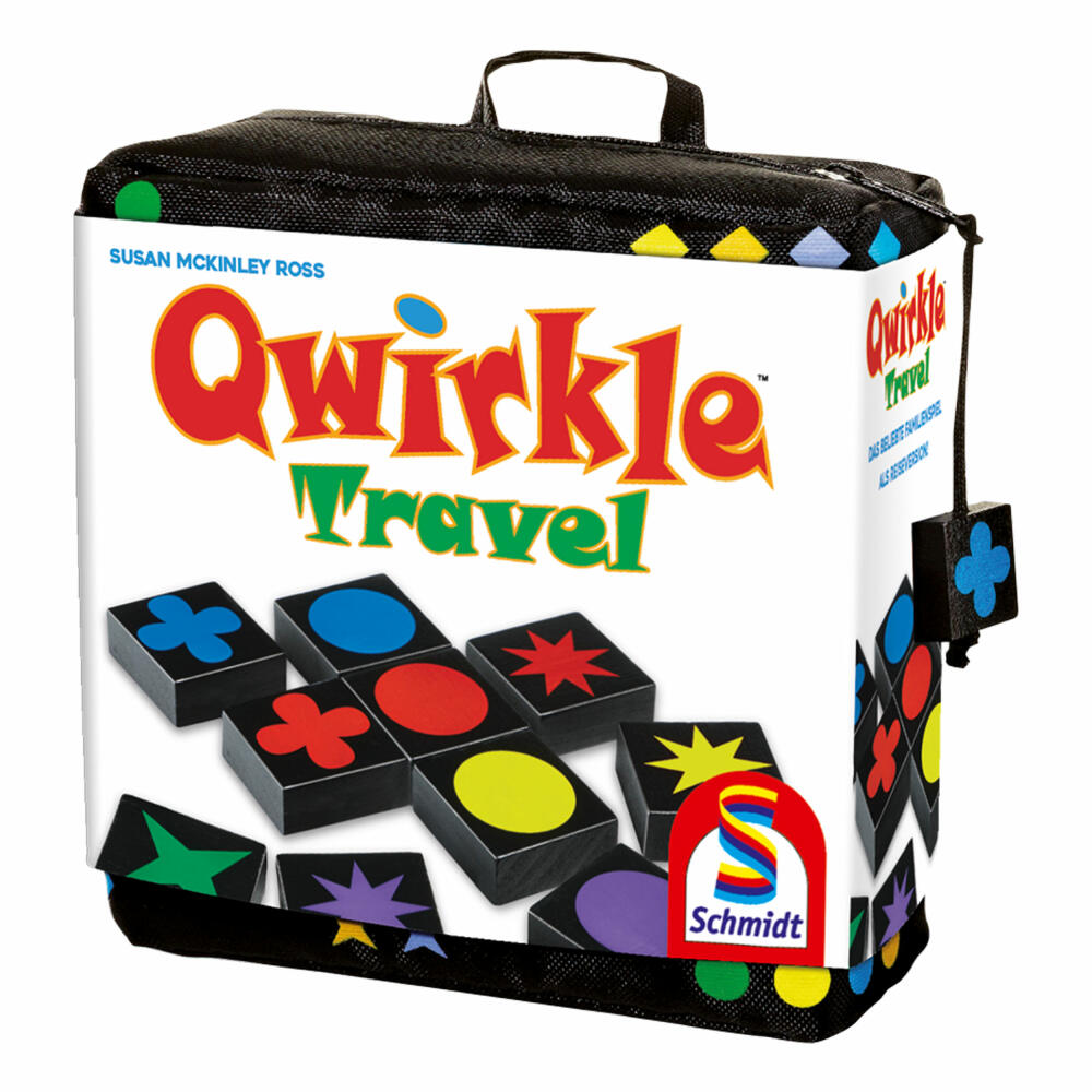 Schmidt Spiele Qwirkle Travel, Familienspiel, Brettspiel, Holzsteine, 2 bis 4 Spieler, 49270