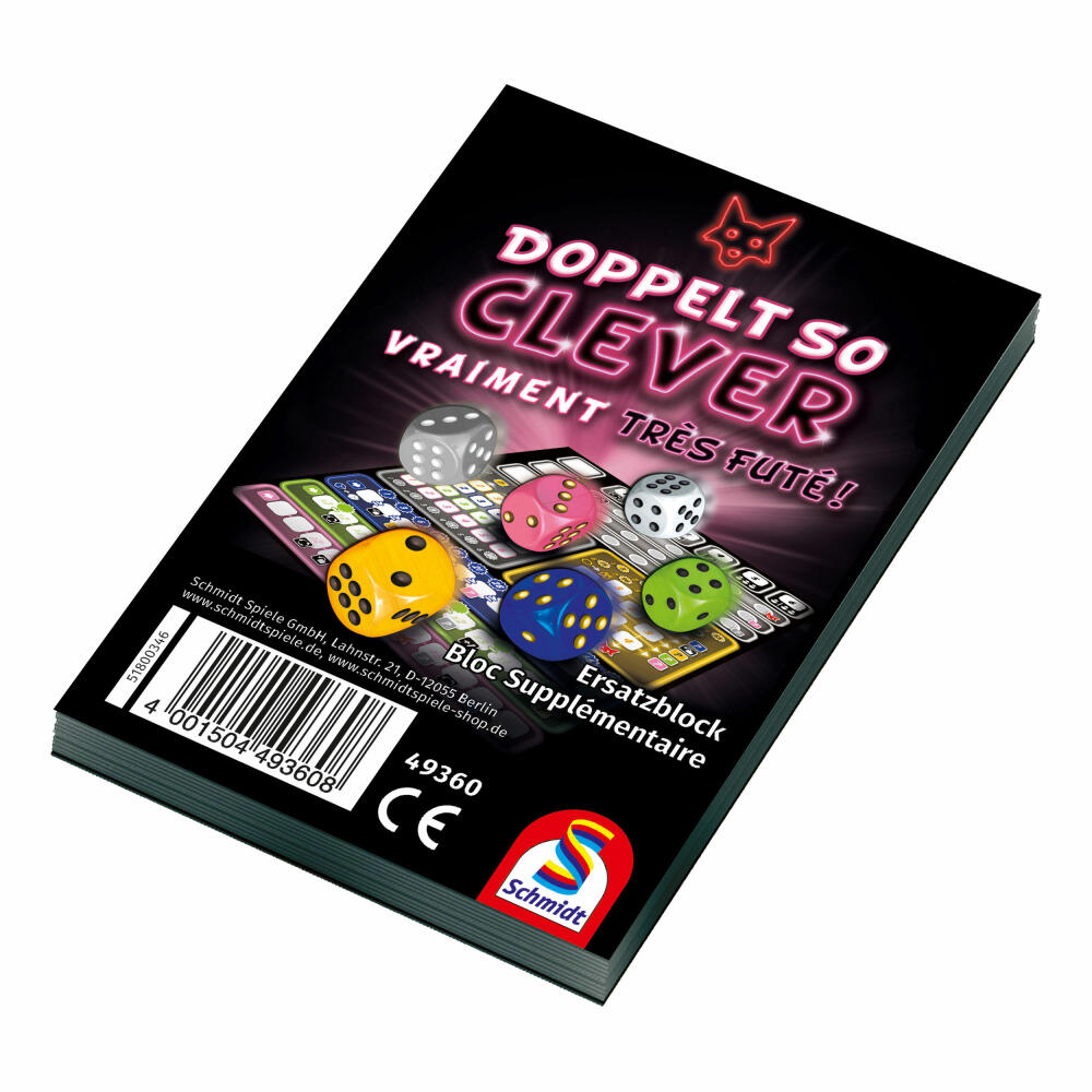 Schmidt Spiele Family Game Double So Clever Replacement Block, Replacement Block for Dice Game, 49360