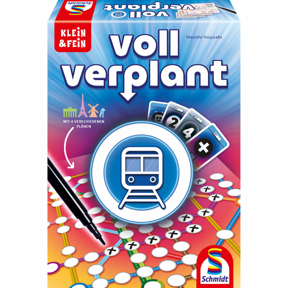Schmidt Spiele Klein & Fein Fully Planned, Family Game, Flip & Write Game, Board Game, 49399
