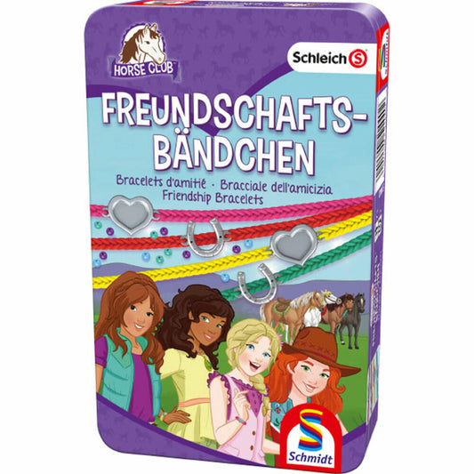 Schmidt Spiele Schleich Horse Club Freundschaftsbändchen, Bastelset, Kreativset, Freundschaftsbänder Knüpfen, 51440