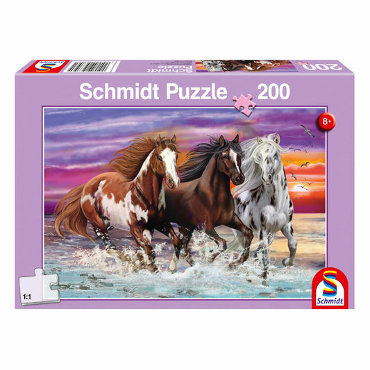 Schmidt Spiele Puzzle Wildes Pferde-Trio, Kinderpuzzle, Standard, 200 Teile, 56356