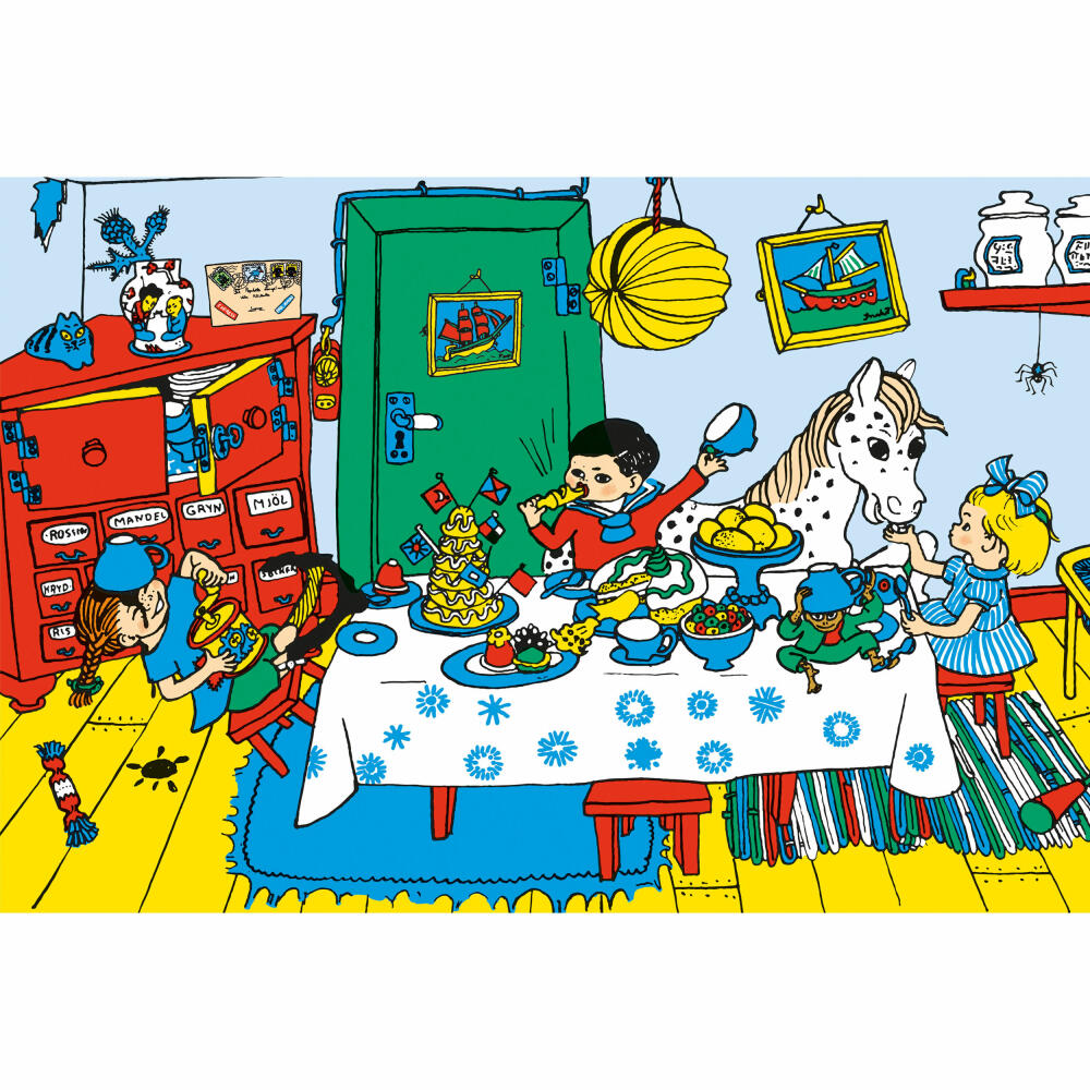 Schmidt Spiele Pippi Langstrumpf Kaffeekränzchen mit Pippi, Kinderpuzzle, Kinder Puzzle, ab 6 Jahren, 100 Teile, 56447