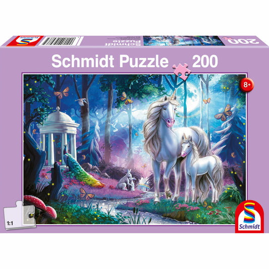 Schmidt Spiele Kinderpuzzle Standard Einhornstute mit Fohlen, Kinder Puzzle, 200 Teile, 56486