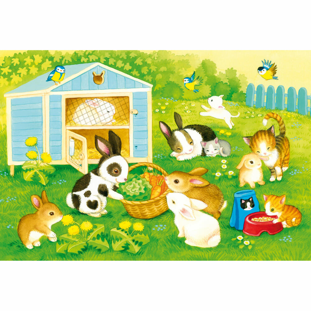 Schmidt Spiele Puzzle Niedliche Haustiere, Kinderpuzzle, Puzzle, 3 x 24 Teile, 56518