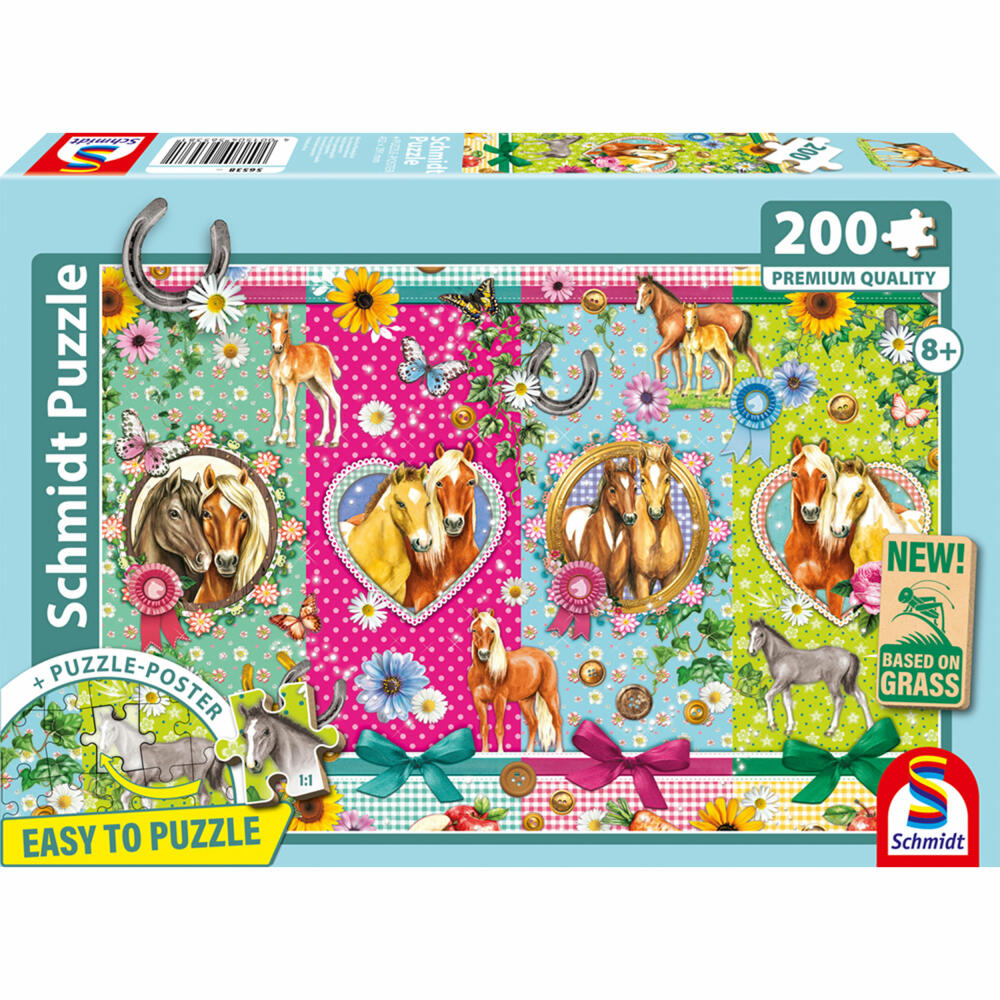 Schmidt Spiele Alles fürs Pferdeglück, Puzzle, Kinderpuzzle, 200 Teile, ab 8 Jahren, 56538