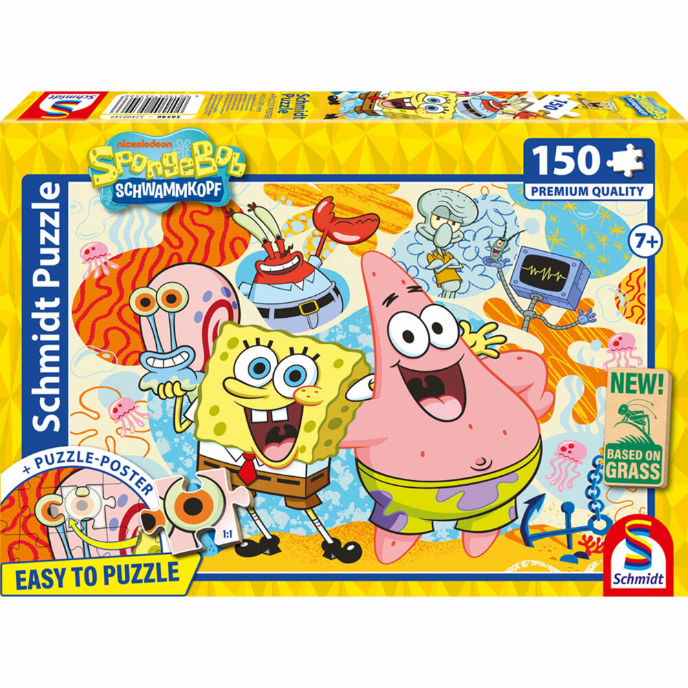 Schmidt Spiele SpongeBob Spongebob und Freunde, Puzzle, Kinderpuzzle, 150 Teile, ab 7 Jahren, 56546