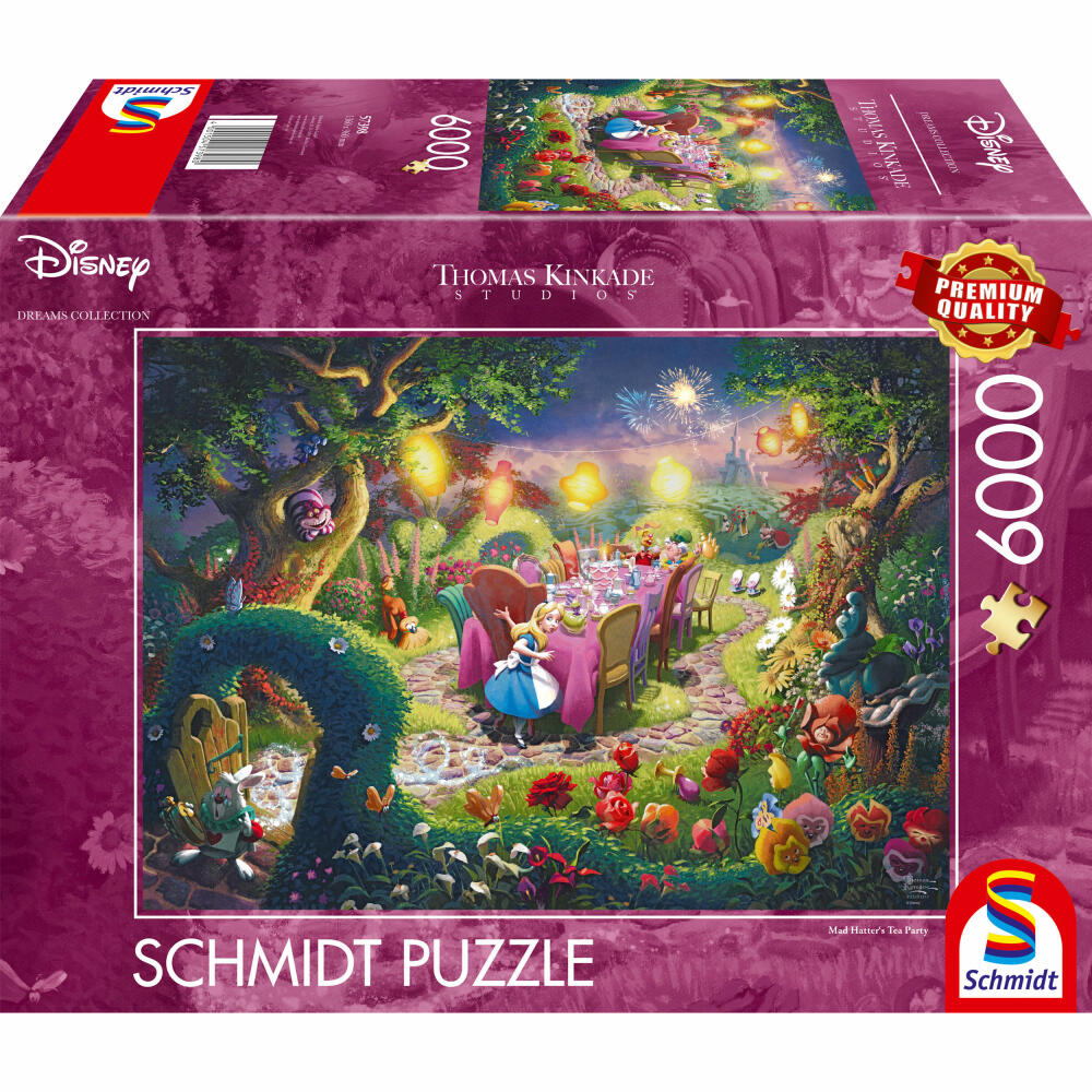 Schmidt Spiele Puzzle Disney Dreams Collection Mad Hatters Tea Party, Thomas Kinkade, Adult Puzzle, 6000 Pieces, 57398