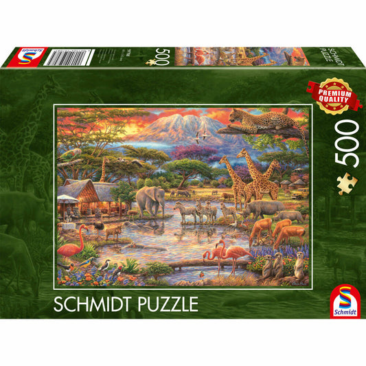 Schmidt Spiele Puzzle Paradies am Kilimandscharo, Erwachsenenpuzzle, Standard, 500 Teile, 59708