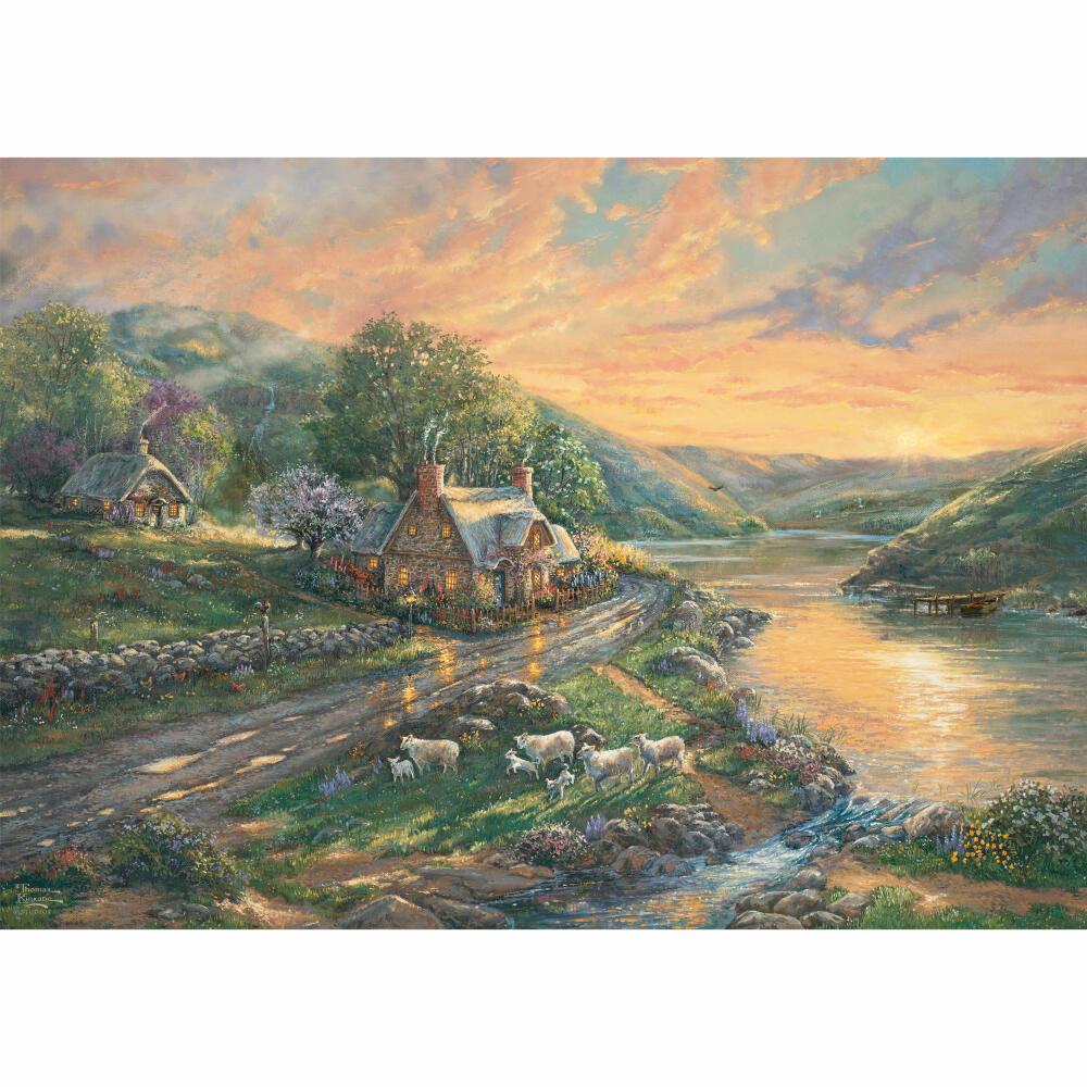 Schmidt Spiele Puzzle Tagesanbruch im Emerald Valley, Thomas Kinkade, Erwachsenenpuzzle, 1000 Teile, 59774