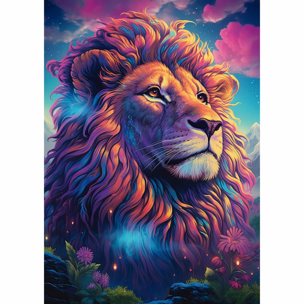 Schmidt Spiele Puzzle Löwe im Farbenwind, Standard, Erwachsenenpuzzle, 1000 Teile, 59783
