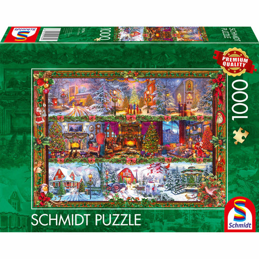 Schmidt Spiele Puzzle Fröhliche Weihnachtszeit, Standard, Erwachsenenpuzzle, 1000 Teile, 59784