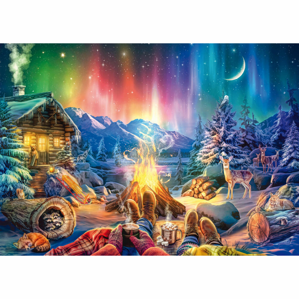 Schmidt Spiele Puzzle Lagerfeuerromantik unterm Sternenhimmel, Standard, Erwachsenenpuzzle, 1000 Teile, 59787