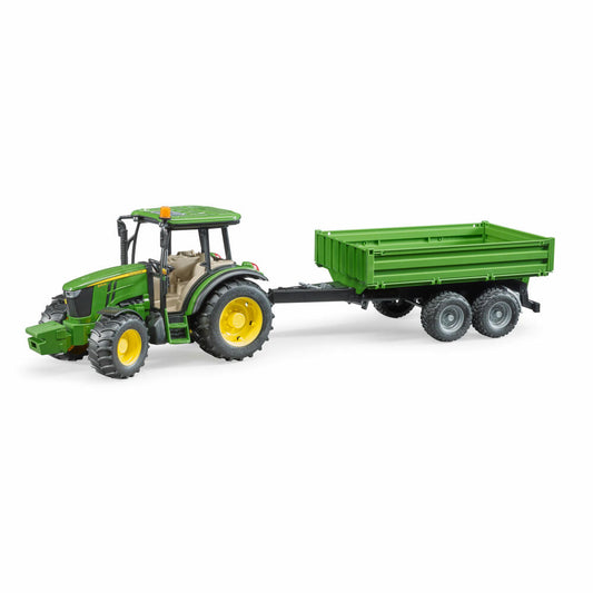 Bruder Landwirtschaft John Deere 5115M, mit Bordwandanhänger, Traktor, Modellfahrzeug, Modell Fahrzeug, Spielzeug, 02108