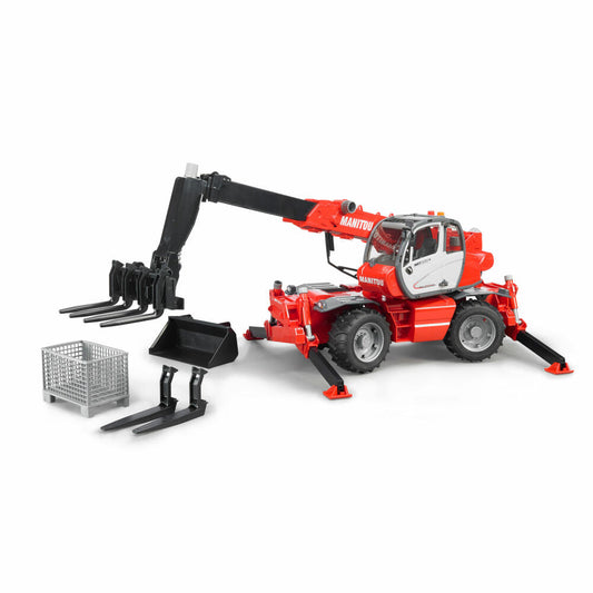 Bruder Baufahrzeuge Manitou Teleskopstapler MRT 2150, Baumaschine, Modellfahrzeug, Modell Fahrzeug, Spielzeug, 02129
