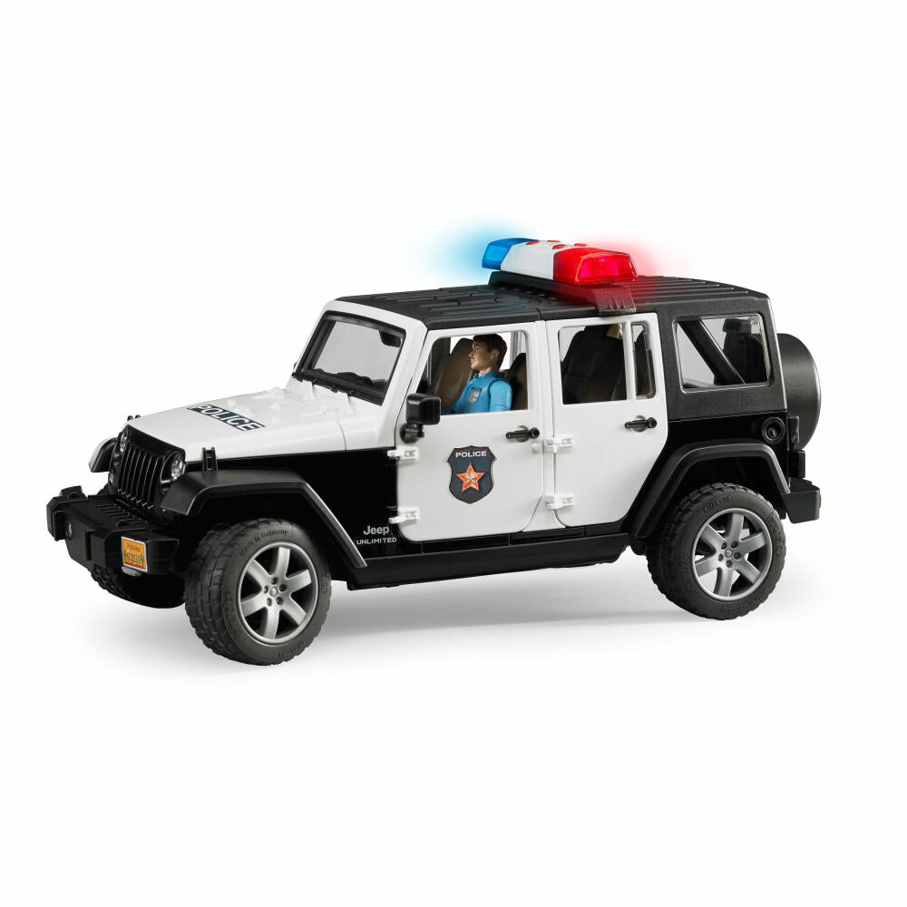 Bruder emergency vehicles Jeep Wrangler Unlimited Rubicon police vehicle, with policeman, police car, model vehicle, model vehicle, toy, 02526