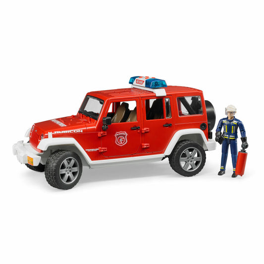 Bruder Einsatzfahrzeuge Jeep Wrangler Unlimited Rubicon Feuerwehrfahrzeug, mit Feuerwehrmann, Feuerwehr Auto, Modellfahrzeug, Modell Fahrzeug, Spielzeug, 02528