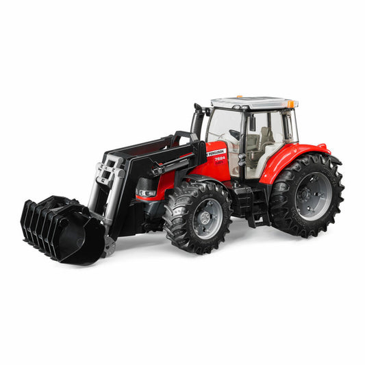 Bruder Landwirtschaft Massey Ferguson 7624, mit Frontlader, Traktor, Modellfahrzeug, Modell Fahrzeug, Spielzeug, 03047