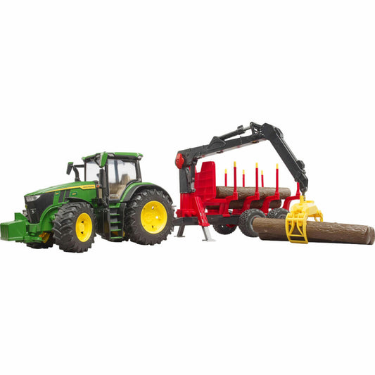 Bruder John Deere 7R 350, Rückeanhänger und Baumstämmen, Modellfahrzeug, Modell Fahrzeug, Spielzeug, 3154