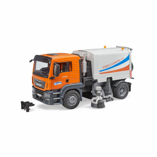 Bruder Nutzfahrzeuge MAN TGS LKW Straßenreinigung, Kehrmaschine, Modellfahrzeug, Modell Fahrzeug, Spielzeug, 03780