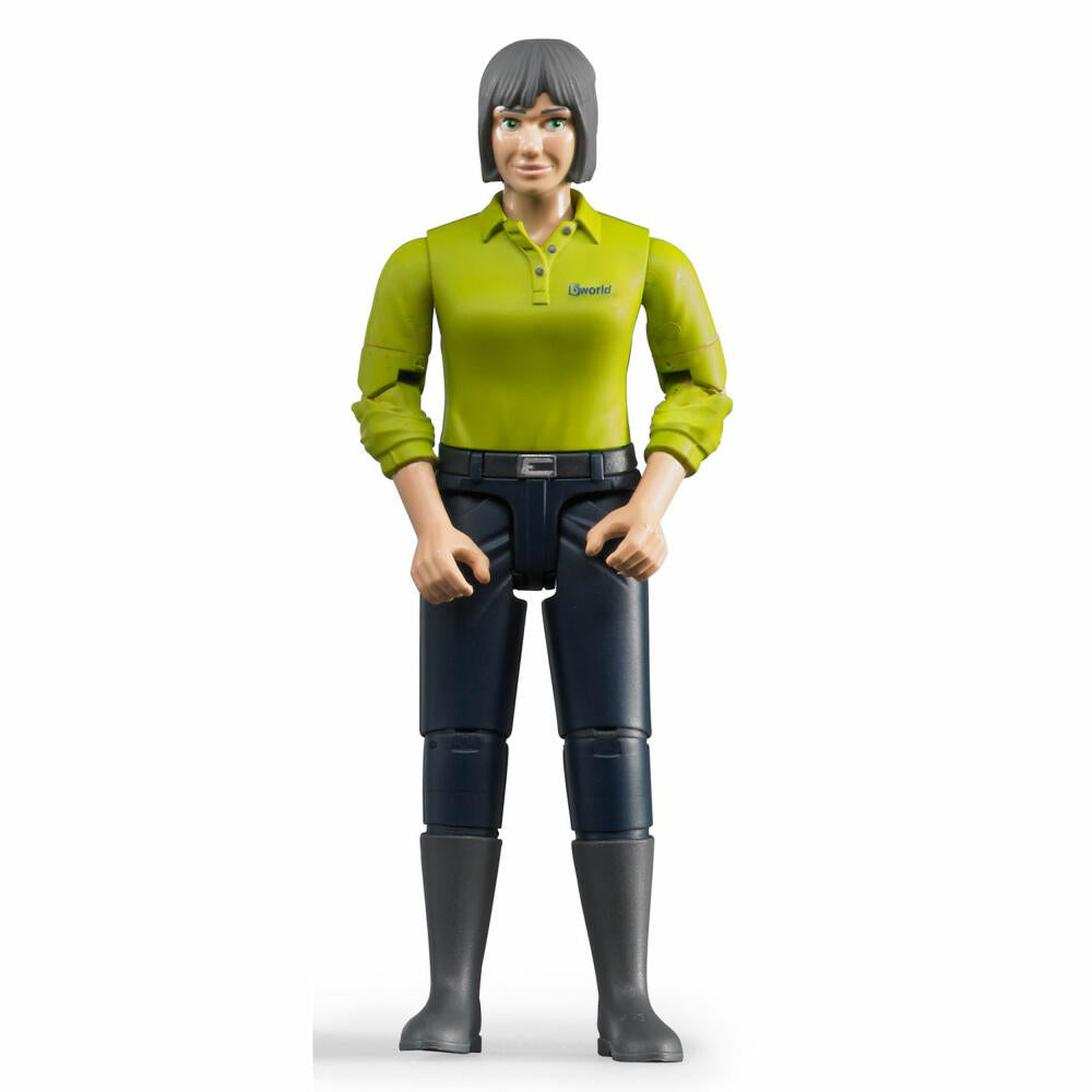 Bruder bworld Woman with Light Skin Type, Dark Brown Pants, Toy Figure, Game Figure, Model, Toy, 60405