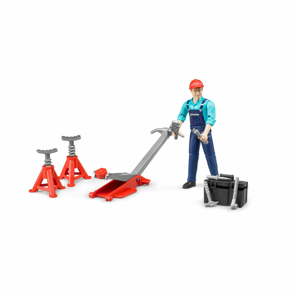 Bruder bworld figure set workshop, 10 pcs., mechanic, tool, toy figure, figure, model, toy, 62100
