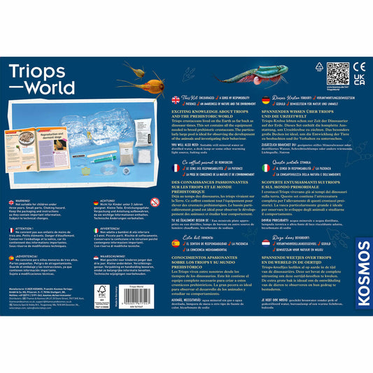 KOSMOS Triops World INT, Experimentierkasten, Urzeitkrebse, Aufzucht, ab 8 Jahren, 617547