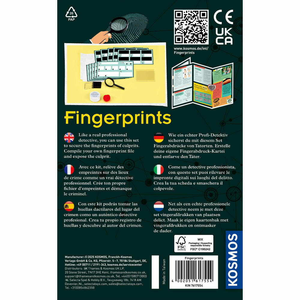 KOSMOS Finger Prints INT, Mitbringexperimente, Experimentierset, Experimente, ab 8 Jahren, 617554