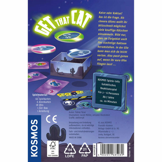 KOSMOS Get that cat, Gesellschaftsspiel, Kartenspiel, Reaktionsspiel, ab 7 Jahren, 685089