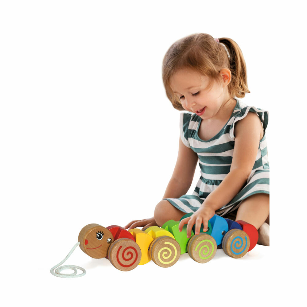 Eichhorn pull-along animal caterpillar, pull-along toy, wooden toy, wooden toy, pull-along caterpillar, 100003447