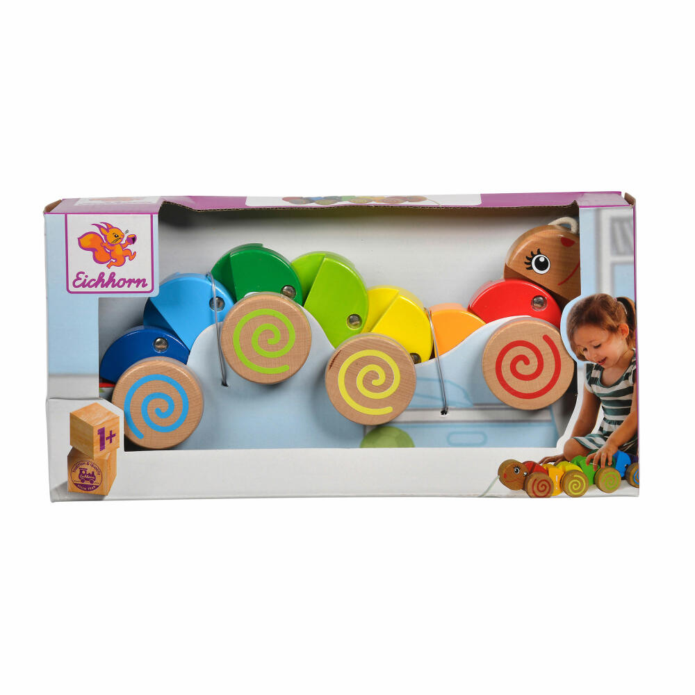 Eichhorn pull-along animal caterpillar, pull-along toy, wooden toy, wooden toy, pull-along caterpillar, 100003447