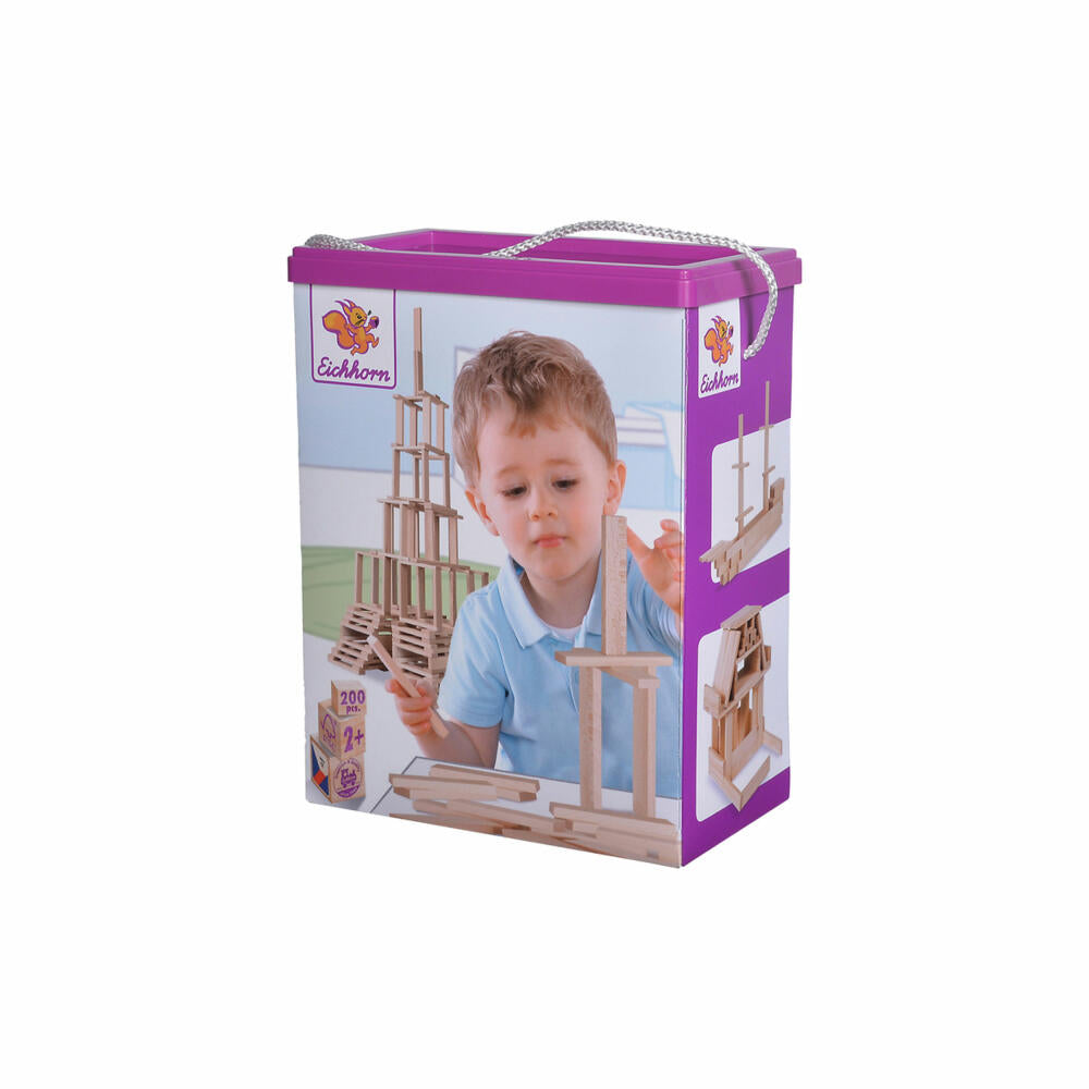 Eichhorn wooden construction kit, 200 pcs., wooden blocks, building blocks, wooden building blocks, building blocks, wooden blocks, wood, 100001612