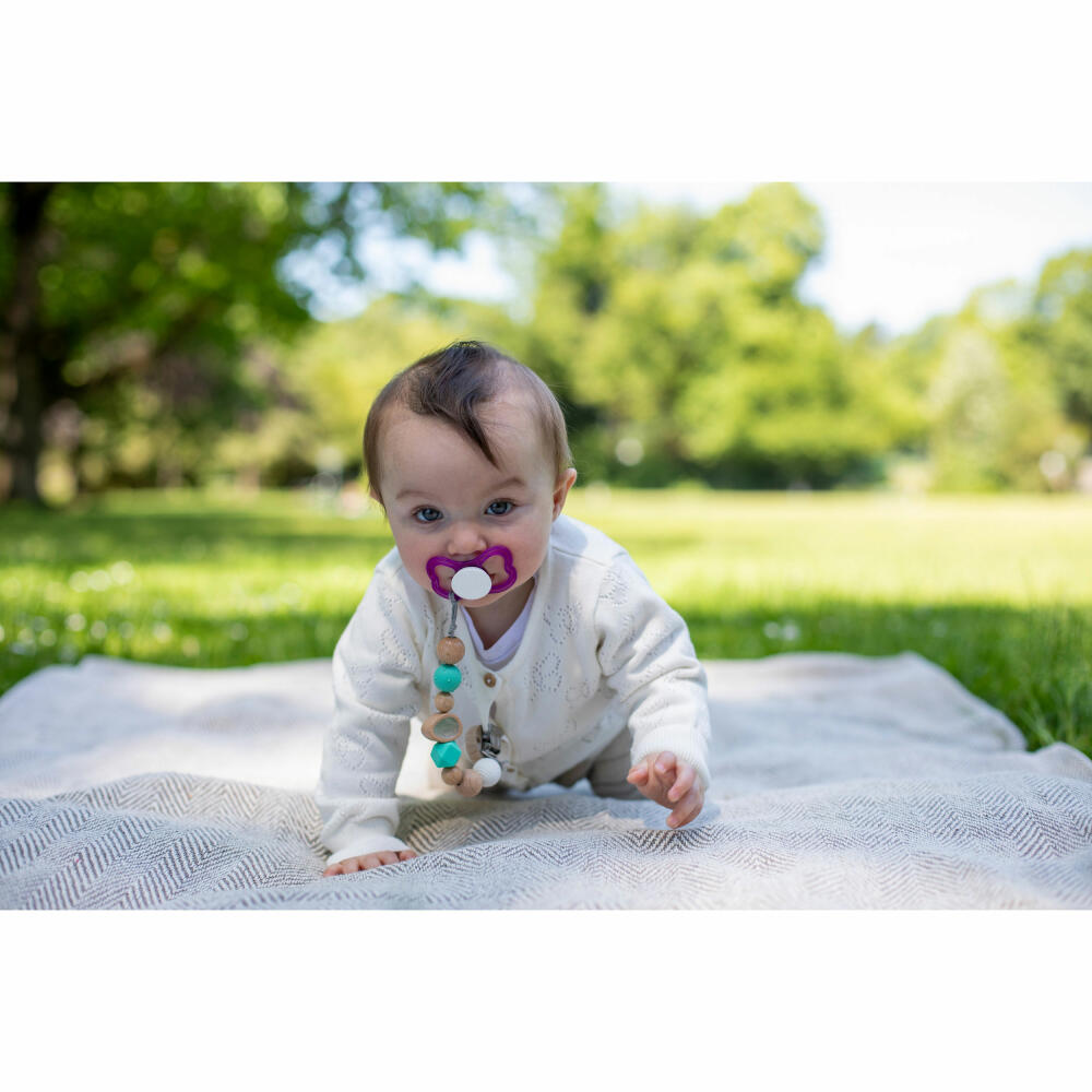 Eichhorn Baby Pure pacifier chain, with clip, pacifier chain, pacifier strap, baby, from 0 months, wood, 100005700
