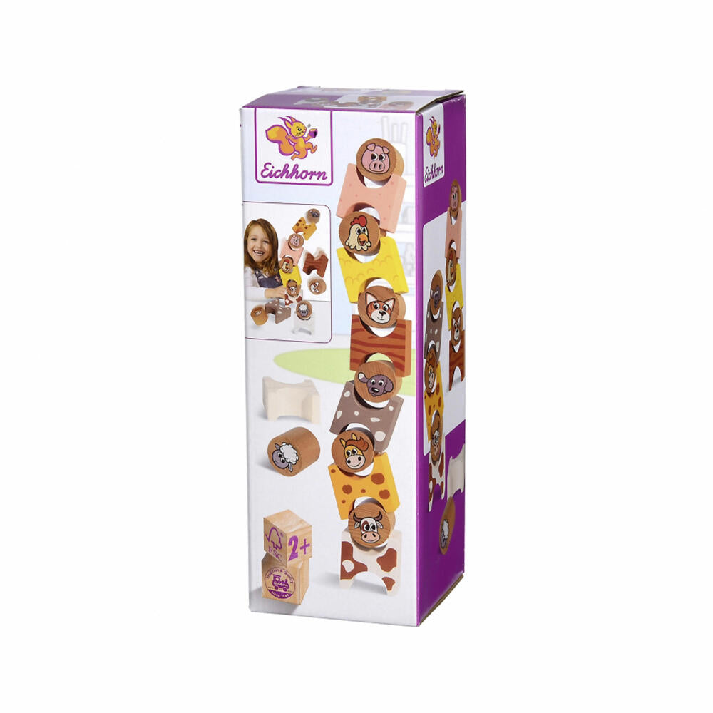 Eichhorn Stacking Game Farm, Stacking Toy, Motor Skills Toy, Skill Game, 100005201